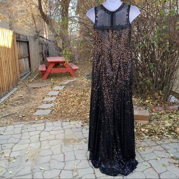 Sarah Bridal Black Mesh Sequence Maxi Dress | 14 - Picture 3 of 12